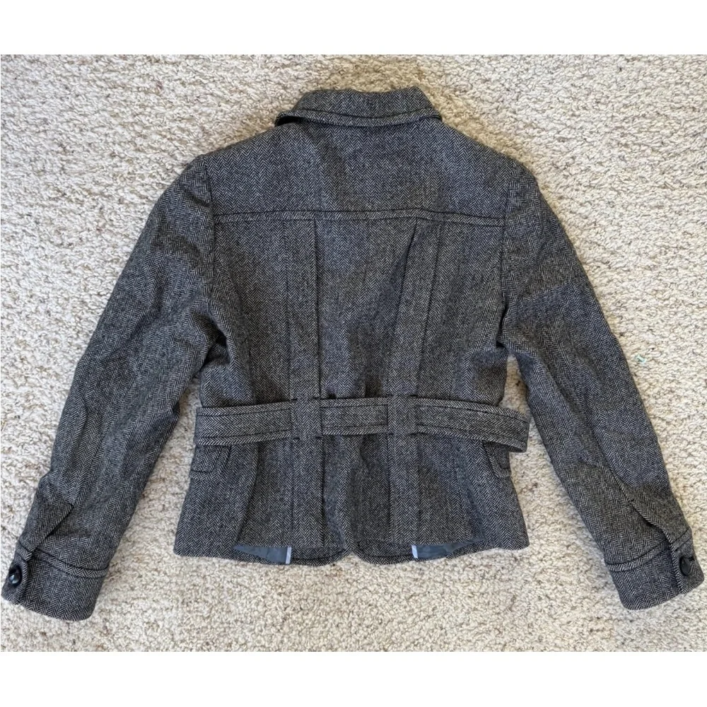 J.Crew Herringbone 100% Wool Norfolk Jacket Preppy Collegiate Timeless Size 10 - Picture 2 of 10